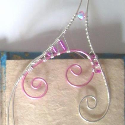 Elf Ear Cuffs! Pink & Silver Handmade..