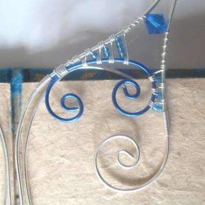 Elf Ear Cuffs! Blue & Silver Handmade..